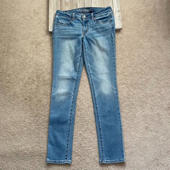 American Eagle 8 Long Jegging Super Stretch Denim Jeans Actual W 29.5 x I 31 1/4 - Picture 1 of 11